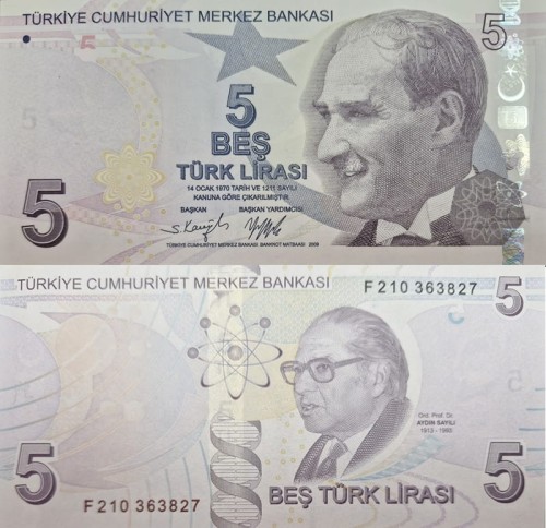 Turcja banknot 5 Lira 2009
