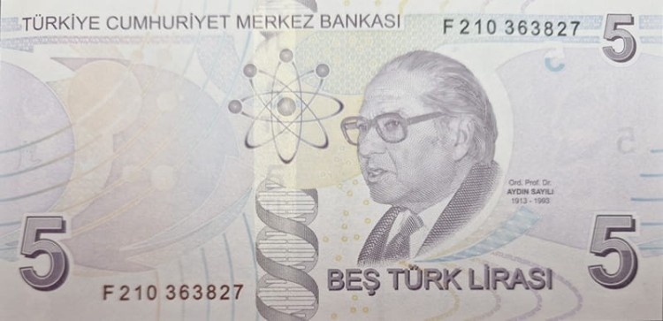 Turcja banknot 5 Lira 2009 rewers