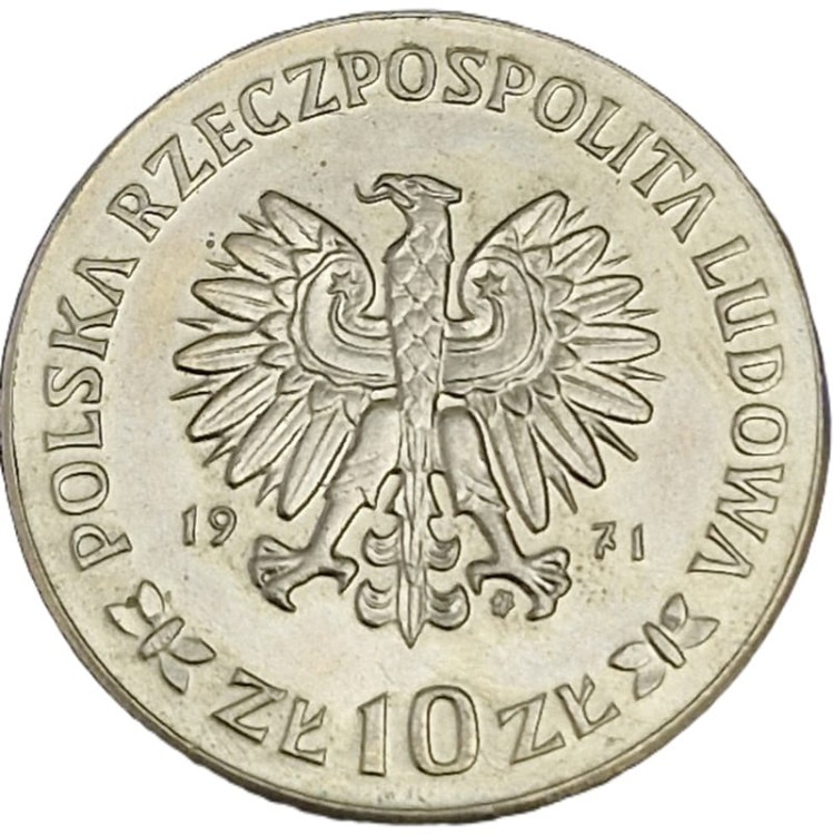 Moneta 10 zł 50 Rocznica III Powstania Śląskiego 1971 awers
