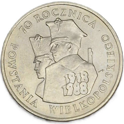 Moneta 100 zł 70 rocznica Powstania Wielkopolskiego 1988 rewers