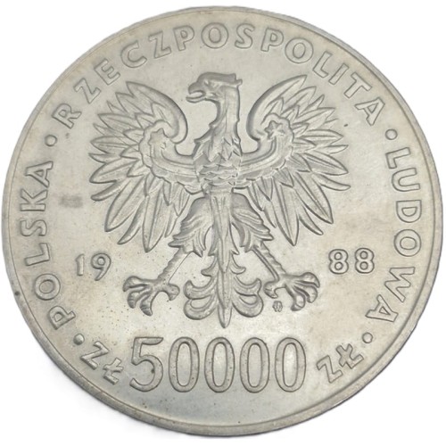 Moneta 50000 zł Józef Piłsudski 1988 awers