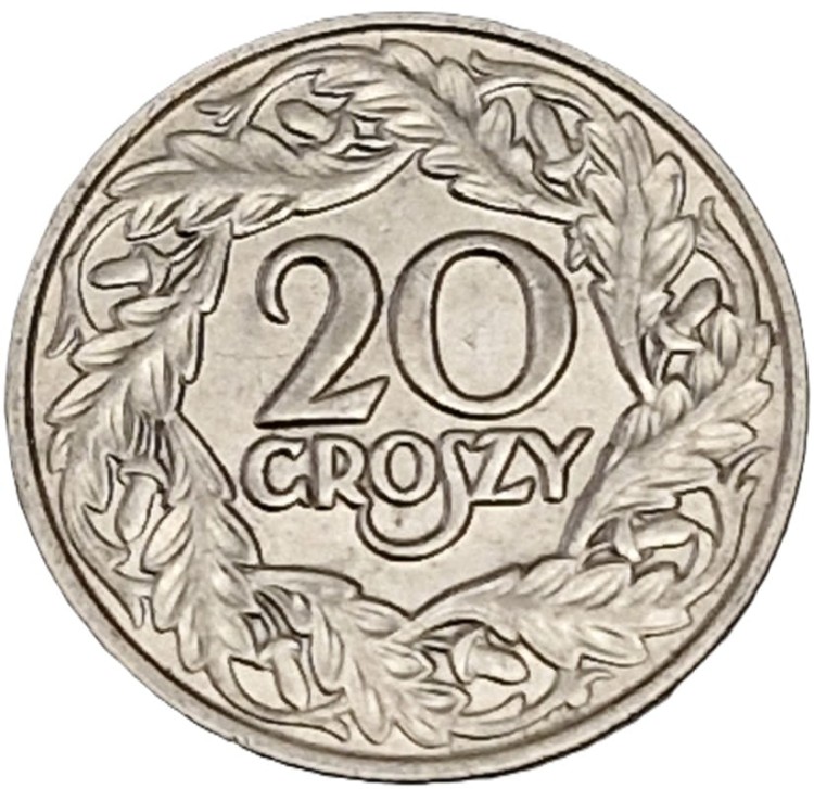 Moneta 20 groszy 1923 rewers