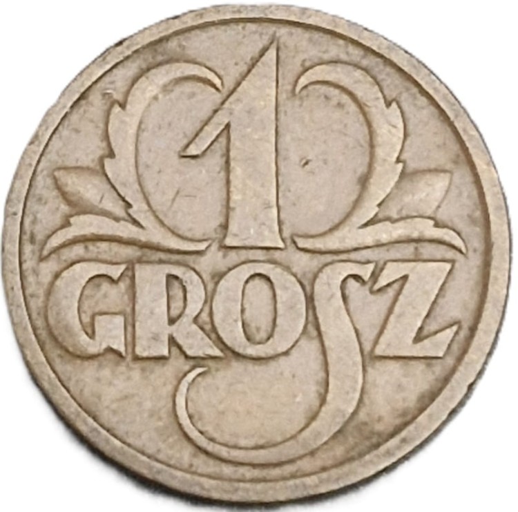 Moneta 1 grosz 1937 rewers