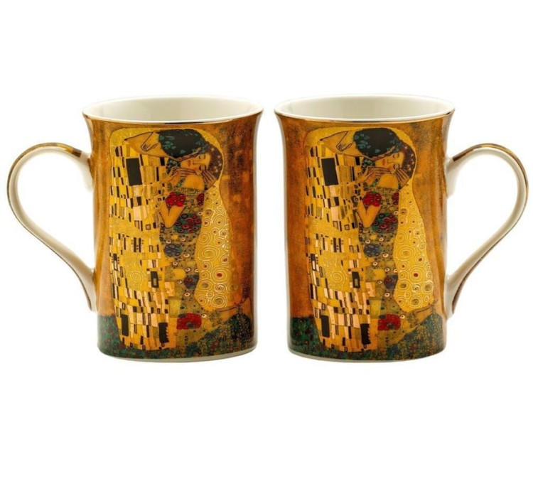 Kubki do herbaty 300 ml 2 sztuki Klimt The Kiss 388-7001