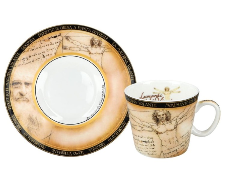 Filiżanka espresso 100ml da Vinci Człowiek Witruwiański 032-0750 spodek