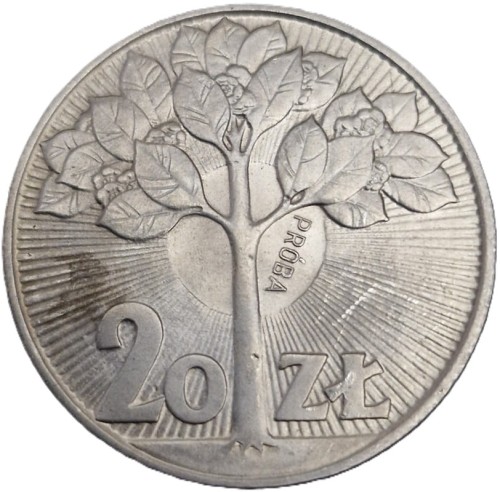 Moneta 20 zł Kwitnące drzewo 1973 rewers
