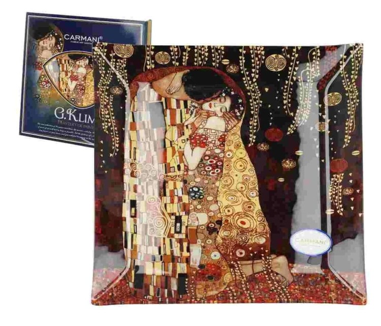 Talerz kwadratowy 30x30 cm Klimt The kiss 198-1001