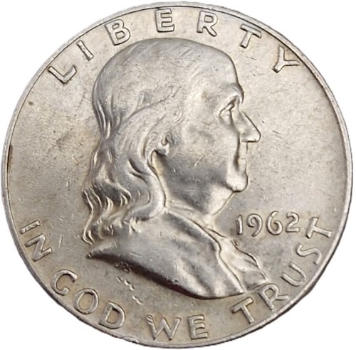Moneta pół dolara 1962 Franklin USA rewers