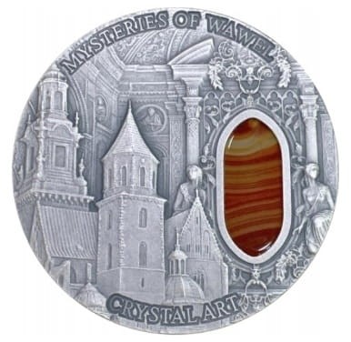 Moneta 2 dolary Tajemnice Wawelu Crystal Art 2 oz 2013  rewers