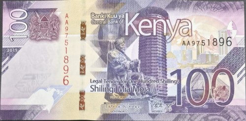 Kenia banknot 100 szylingów 2019 awers