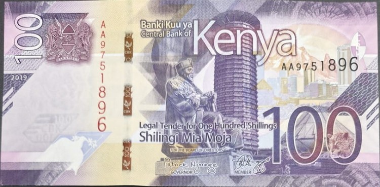 Kenia banknot 100 szylingów 2019 awers