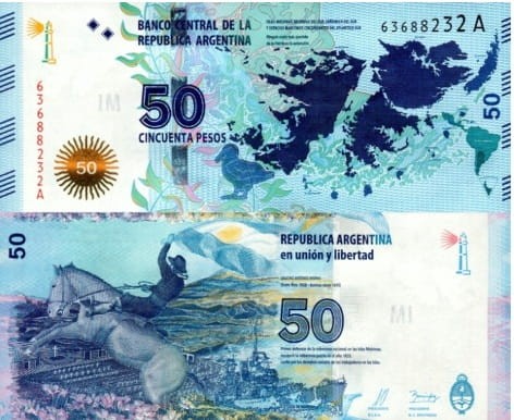 Argentyna Faklandy banknot 50 pesos P-362