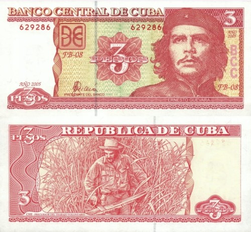 Kuba banknot 3 pesos 2005 P-127b Che Guevara