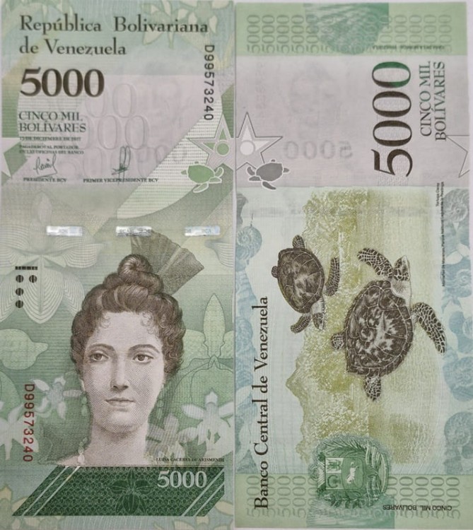 Wenezuela banknot 5000 bolivares 2017 P-97c