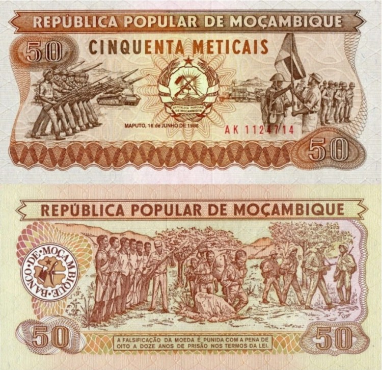 Mozambik banknot 50 meticais 1986 P-129