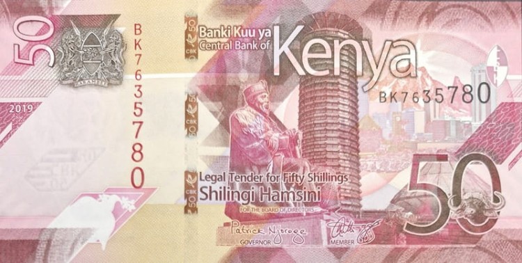 Banknot Kenia 50 szylingów 2019 awers