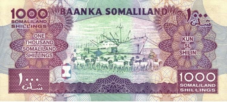 Somaliland banknot 1000 szylingów 2014 awers