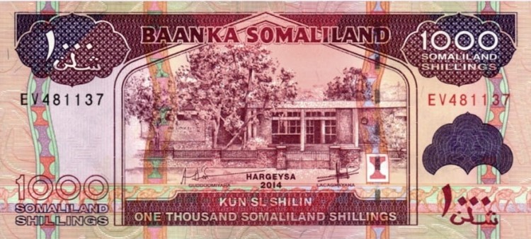 Somaliland banknot 1000 szylingów 2014 rewers
