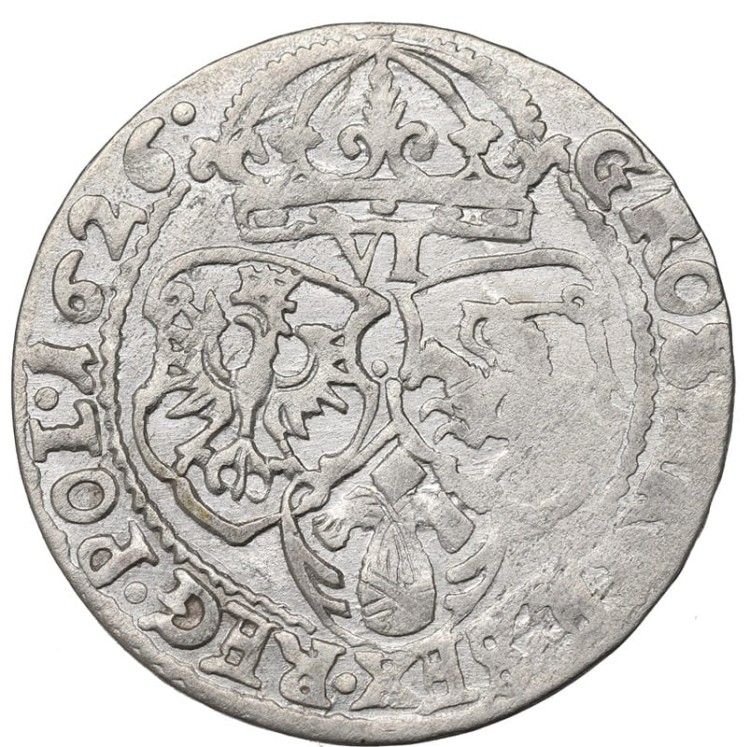 Moneta szóstak 1626 awers