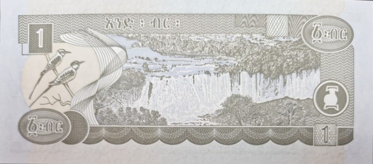 Banknot Etiopia 1 birr 2008 P-46d rewers