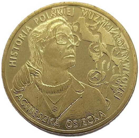 Moneta 2 zł Agnieszka Osiecka 2013 rewers