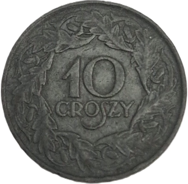 Moneta 10 groszy 1923 Zn cynk rewers