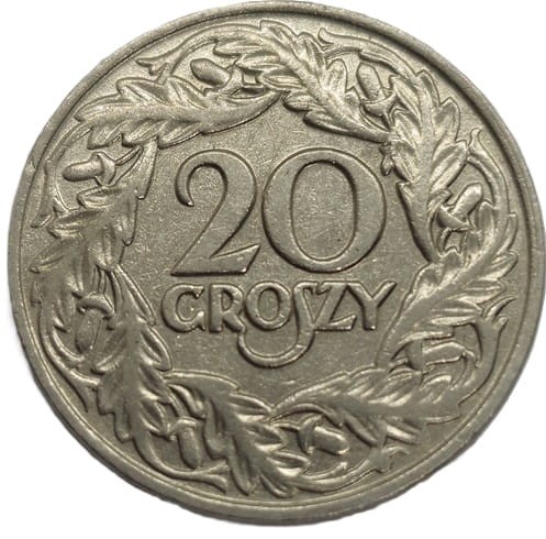 Moneta 20 groszy 1923 stan 2 rewers