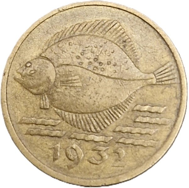 Moneta 5 fenigów 1932 rewers