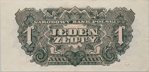 Banknot 1 złoty 1944 seria lubelska awers