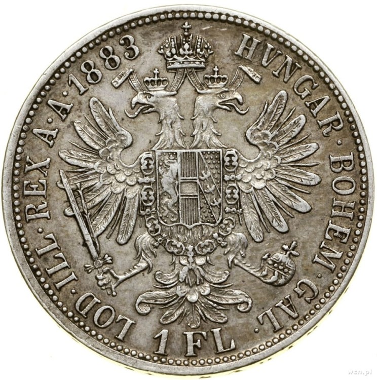 Moneta 1 floren 1883 Austria awers