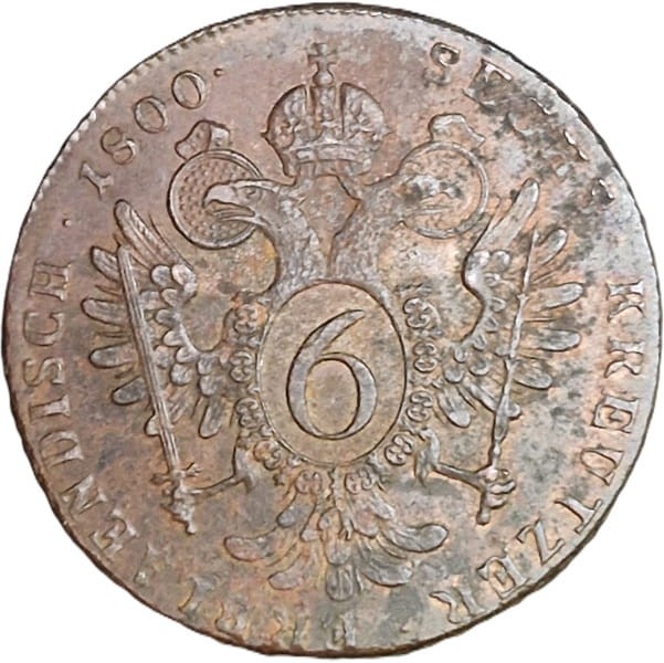 Moneta 6 krajcarów 1800 S Austria awers