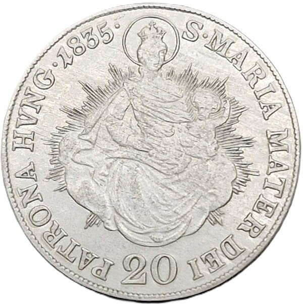 Moneta 20 krajcarów 1835 B Ferdynand I Austria awers