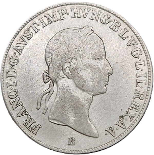 Moneta 20 krajcarów 1835 B Ferdynand I Austria rewers