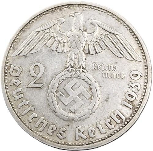 Moneta 2 marki 1939 Hindenburg awers
