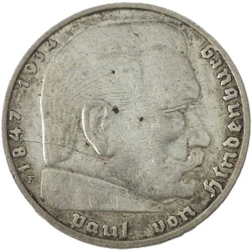 Moneta 2 marki 1937 Hindenburg rewers