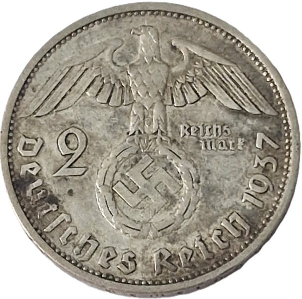 Moneta 2 marki 1937 Hindenburg awers