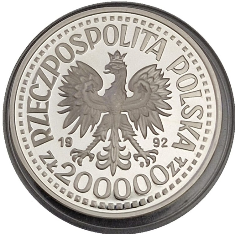 Moneta 200 000 zł Żołnierz polski na frontach II WŚ Konwoje 1992 rewers