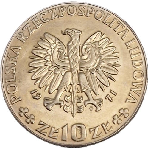 Moneta 10 zł FAO Chleb dla świata próba 1971 awers