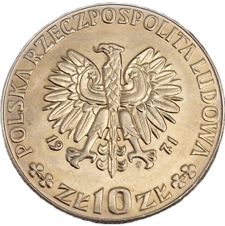 Moneta 10 zł FAO Chleb dla świata próba 1971 awers