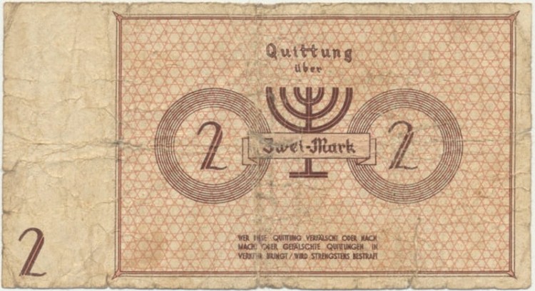 Banknot 2 marka 1940 Getto w Łodzi awers
