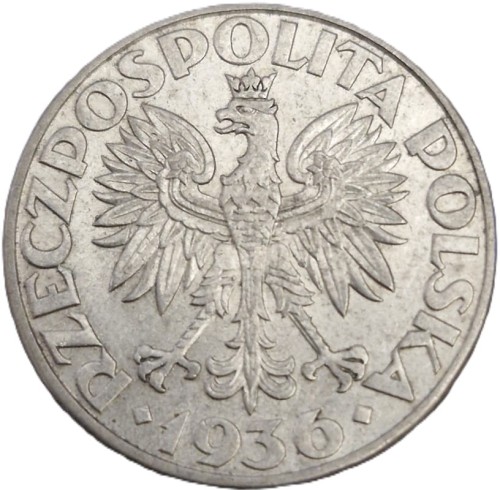 Moneta 2 zł Żaglowiec 1936 awers