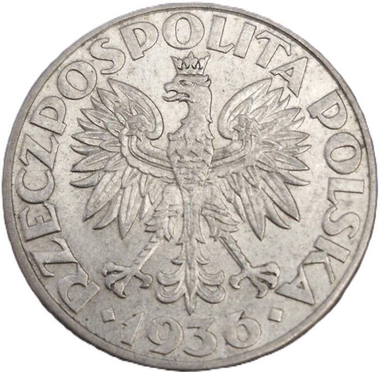 Moneta 2 zł Żaglowiec 1936 awers