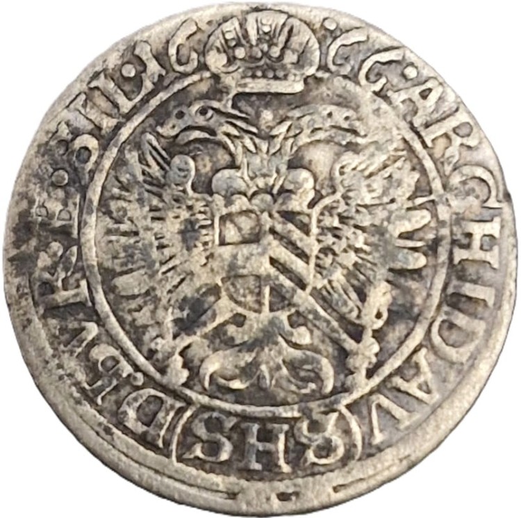 Moneta 3 krajcary 1666 Wrocław Leopold I awers