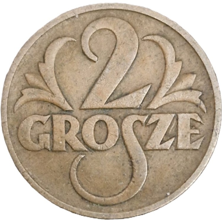Moneta 2 grosze 1937 rewers