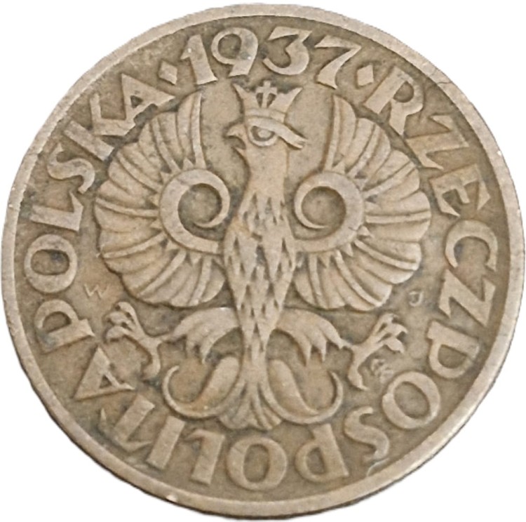 Moneta 2 grosze 1937 awers