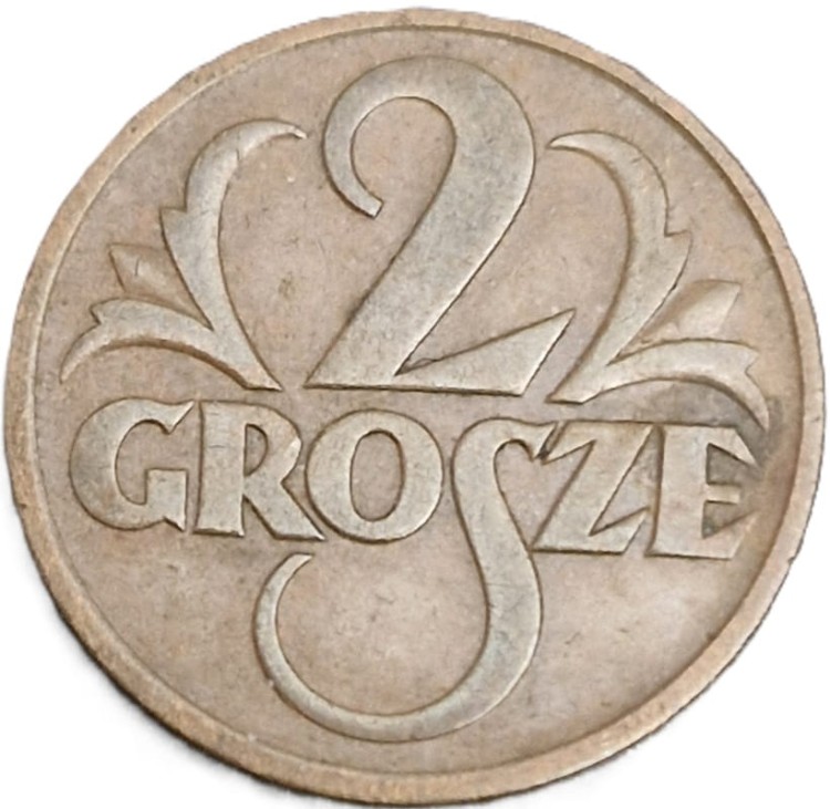 Moneta 2 grosze 1938 rewers