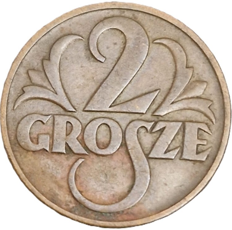 Moneta 2 grosze 1939 rewers