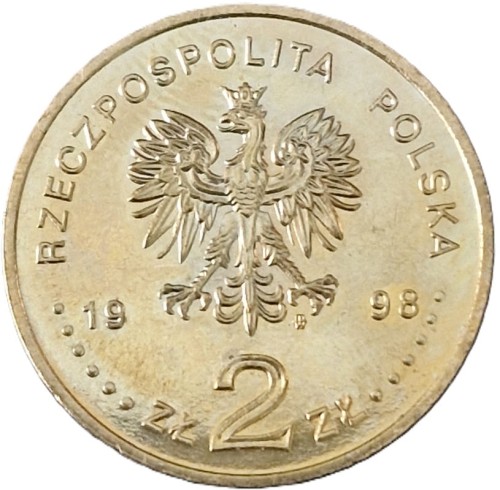 Moneta okolicznościowa 2 zł 80 rocznica Odzyskania Niepodległości 1998 awers