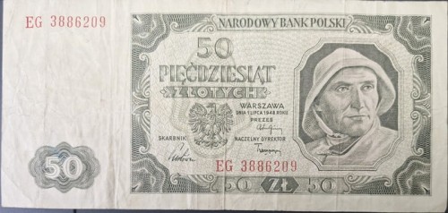 Banknot 50 zł 1948 awers