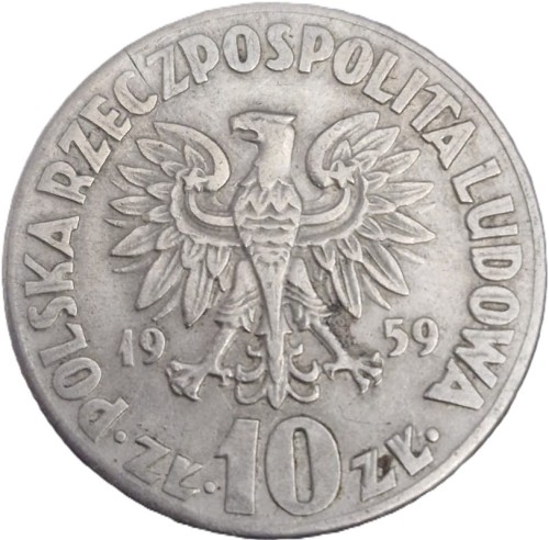 Moneta 10 zł Mikołaj Kopernik 1959 awers